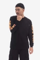 Bavlněné tričko s dlouhým rukávem Billionaire Boys Club Geometric L/S T-Shirt B23112 BLACK Pánský