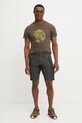 Bavlnené tričko Fjallraven F87220.633 hnedá SS25