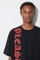 PLEASURES t-shirt in cotone P23SU010 nero