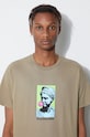 PLEASURES t-shirt in cotone P23SU049 beige