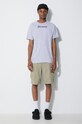 PLEASURES cotton t-shirt P23SU057 gray SS23