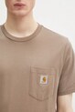 Carhartt WIP t-shirt bawełniany S/S Pocket T-Shirt brązowy I030434.1YJXX