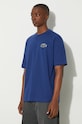 Oblečení Bavlněné tričko Lacoste TH0062 námořnická modř