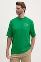 Bavlnené tričko Lacoste zelená TH0062