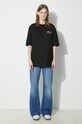 Памучна тениска Lacoste TH0062 черен AW24