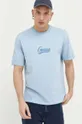Βαμβακερό μπλουζάκι Guess Originals μπλε