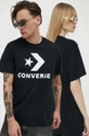 czarny Converse t-shirt bawełniany Unisex