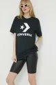 Bavlnené tričko Converse čierna