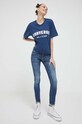 Odzież Converse t-shirt bawełniany 10024566.A14 granatowy
