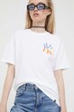 Odzież 47 brand t-shirt bawełniany MLB New York Yankees BU017TMBECT581663WW biały