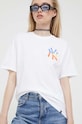 Odzież 47 brand t-shirt bawełniany MLB New York Yankees BU017TMBECT581663WW biały