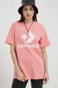 Pamučna majica Converse roza
