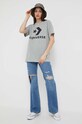 Βαμβακερό μπλουζάκι Converse 10025458.A19 γκρί