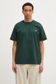 Carhartt WIP cotton t-shirt S/S American Script T-Shirt relaxed green I029956.CIXX