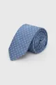 niebieski HUGO krawat z domieszką jedwabiu Męski