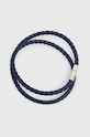 HUGO bransoletka skórzana granatowy 50511019