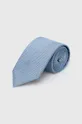 niebieski BOSS krawat jedwabny Męski