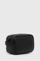 Кожена козметична чанта Barbour Logo Leather Washbag черен