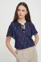 blu navy Lauren Ralph Lauren maglietta in lino