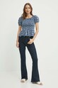 Хлопковая блузка Lauren Ralph Lauren 200932963 голубой SS24