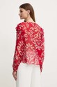 Odzież Liu Jo bluzka z domieszką jedwabiu MA4262.T2559 czerwony