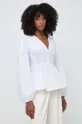 λευκό Βαμβακερή μπλούζα Pinko Γυναικεία
