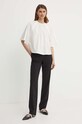 Βαμβακερή μπλούζα Weekend Max Mara 2415161032600 λευκό SS24
