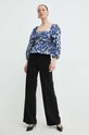 Бавовняна блузка Weekend Max Mara 2415161042600 блакитний SS24