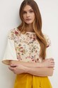 Weekend Max Mara bluzka jedwabna beżowy 2415941112600
