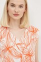 Halenka s lněnou směsí United Colors of Benetton oranžová 5HDGDQ08J