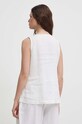 Odzież United Colors of Benetton bluzka lniana 5BMLDQ06W biały