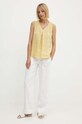 United Colors of Benetton bluzka lniana 5BMLDQ06W żółty SS25