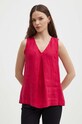 Льняна блузка United Colors of Benetton рожевий 5BMLDQ06W