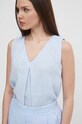 Lněná halenka United Colors of Benetton modrá 5BMLDQ06W