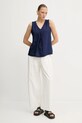 United Colors of Benetton bluză din in 5BMLDQ06W bleumarin SS25