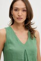 Льняна блузка United Colors of Benetton зелений 5BMLDQ06W
