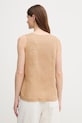 Odzież United Colors of Benetton bluzka lniana 5BMLDQ06W beżowy