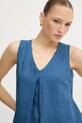 United Colors of Benetton bluză din in albastru 5BMLDQ06W