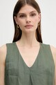 United Colors of Benetton bluză din in verde 5BMLDQ06W