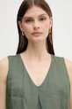 Lněná halenka United Colors of Benetton zelená 5BMLDQ06W