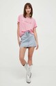 Blugirl Blumarine bluzka z domieszką jedwabiu RA4205.T3332 różowy SS24