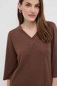 Max Mara Leisure bluzka lniana brązowy 2416941058600