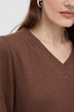 Max Mara Leisure bluzka lniana 2416941058600 brązowy