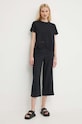 Sisley tricou din bumbac 3F1QL105I negru SS24