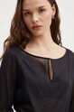 Sisley bluza din bumbac negru 5HO1LQ059
