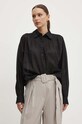 Бавовняна блузка Sisley чорний 5HO1LQ06T