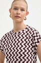 Marella t-shirt bawełniany brązowy 2413941022200
