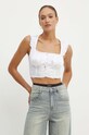 Guess top bawełniany ZOE biały W4GH79.WAF10