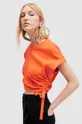 Βαμβακερή μπλούζα AllSaints MIRA πορτοκαλί