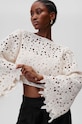 Undress Code bluza din bumbac Iris imprimeu alb 670